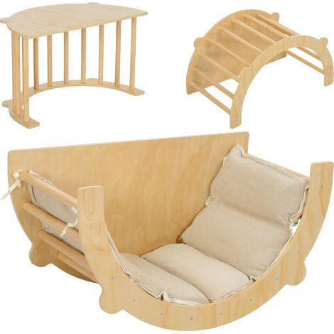 Arche d'escalade balançoire bascule échelle balancelle coussin enfants 1,5-4 ans 50 kg