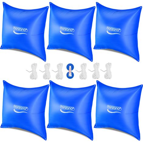 MONZANA® Cojín de piscina Monzana hasta -20°C Cojín de invierno XXL incl. cuerda PVC Doble costura Válvula de seguridad Ojales Cubierta de piscina para el invierno 6x 120x120cm Poolkissen (de) (1/5)