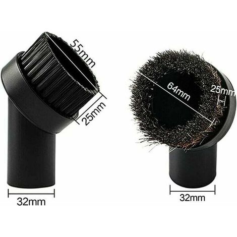 Brosses aspirateur universelles 2pcs - Diamètre 32mm pour meubles et poussière - Buse anti-rayure - Nettoyage domestique et bureau - Propriétaires d'aspirateurs de marques diverses
