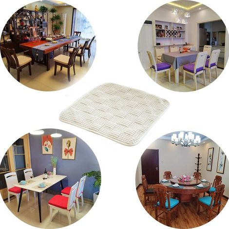 Coussin De Chaise Carré - Mousse Mémoire Haute Densité - Antidérapant Avec Liens Pour Chaise - Pour Salle À Manger Maison Bureau - 1 Pièce (1/5)