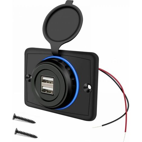 12V USB Socket 12V USB Port Dual USB Socket Camping Car 12V, 3.1A USB Charger for Car, Car USB Charger for Car Bus Camping Car Boat (1/5)