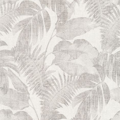 Papel pintado naturaleza Profhome 373962 papel pintado no tejido ligeramente texturado de estilo used look mate gris blanco-crema beige 5,33 m2