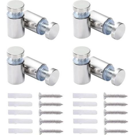 16x Standoff Screws, Advertising Glass Axis Spacer Bolt Fix Glass Advertising Standoff, Stainless Steel, 19X25mm, with Screw Mounting Accessories for Acrylic Frame (1/5)