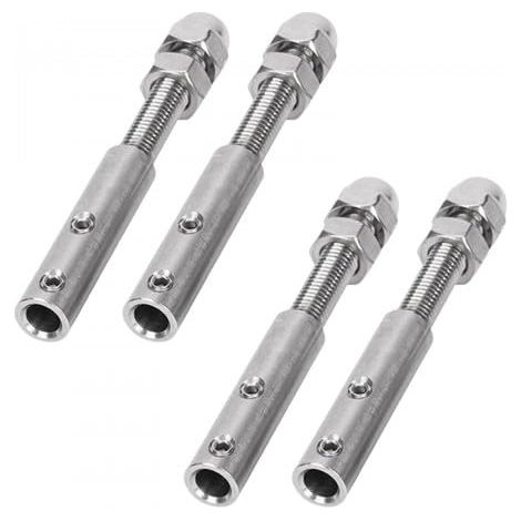 CCYKXA Stück Edelstahl-Kabelspanner, Metall-Schraubklemme für 4 mm Edelstahlkabel, Drahtseil-Anschlussschraube, Edelstahl, zur Befestigung von TensionMetal-Kabelspanner
