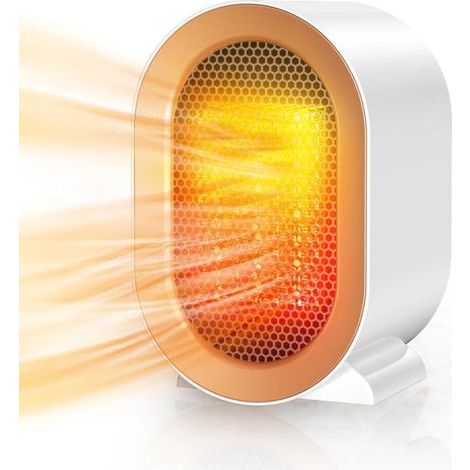 Chauffage d'appoint, Radiateur Electrique 800/1200W, Mini Chauffage Soufflant Ceramique, Protection Contre Surchauffe & Anti-Basculement, 2 Modes de Chauffage, Salle de Bain Maison Bureau (1/5)