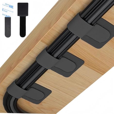 Attache Cable, 50 Pièces Organisateur de Cable Adhésif solide, Largeur Intérieure Réglable 3,5 cm, Réutilisable, Souple et Anti Collision, peut Conten (1/5)