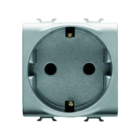 PRISE 2M 2 P+T 16A+BORNE STD SP TITANE GEWISS GW14341
