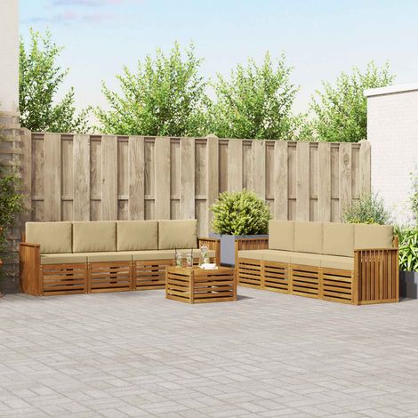 Teenpull – Outdoor-Sofagarnitur 9 Stk. Natur und Beige (1/5)