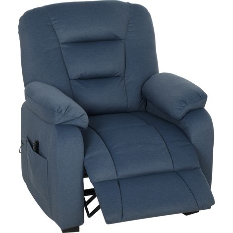 HOMCOM sillón relax reclinable eléctrico silencioso con función memoria, reposapiés, mando a distancia, bolsillos laterales, puerto usb, azul oscuro (1/5)