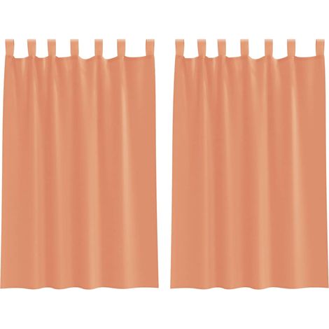 Rideaux en voile avec boucles 2 pcs terre cuite 140x175 cm CFW58734 (1/5)