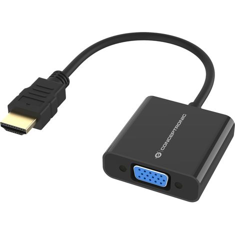 CONCEPTRONIC Adapter HDMI - VGA 1080P 60Hz 0.25m sw