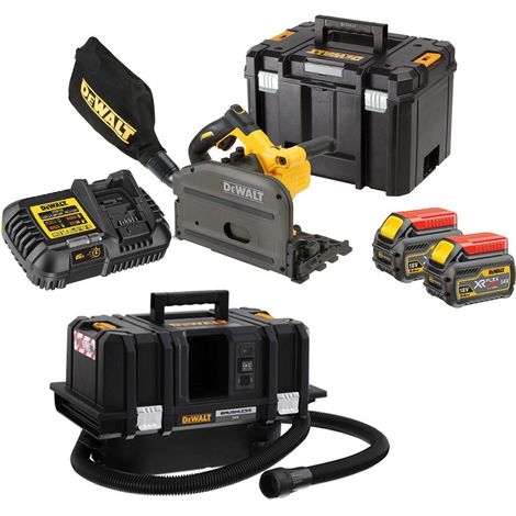 Dewalt DCS520T2 54v XR FLEXVOLT Cordless Plunge Saw 165mm 2 x 6.0ah DCV586M Vac (1/5)