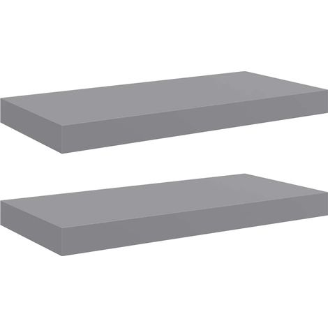 Maison Exclusive - Schweberegale 2 Stk. Grau 50x23,5x3,8 cm MDF (1/5)