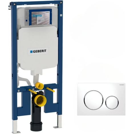 Duofix Pack, 114 cm UP720 Extraflacher Unterbau, platzsparend + Sigma 20 Betätigungsplatte, weiß und chrom (111.796.00.1-C-DE) (1/5)
