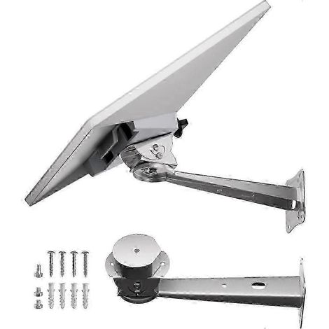 Support mural réglable pour Starlink Mini, en alliage d'aluminium, rotation horizontale à 360° et verticale à 180°, couleur argent. (1/5)