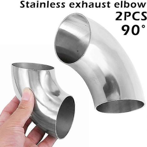 Stück 2,5 Zoll/63 mm Autoauspuffrohr Edelstahl 90 Grad Bogenrohre