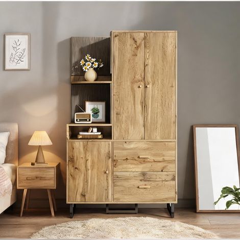 Commode coloris noir Natural en MDF 110 x 38 x 186 cm (1/5)