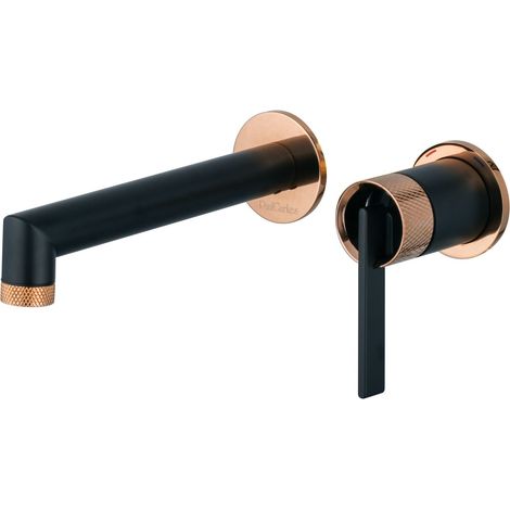 PaulGurkes 2-Loch Waschtischarmatur Matt-Schwarz Rose-Gold Unterputz (1/2)