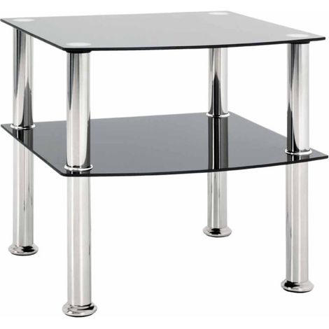 Table d'Appoint en Verre "Gaïa" 45cm Noir