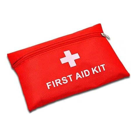 Kit de Premiers Secours Compact, Trousse Médicale d'Urgence Rouge avec Bandages, Ciseaux, Pince à Épiler, 7.9 x 5.1 cm, 12 Articles (1/5)