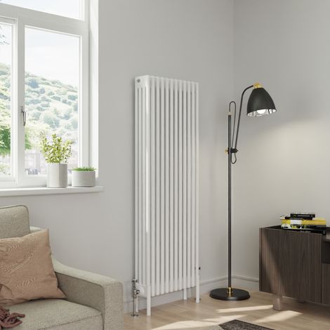 Warmehaus Traditional 4 Column White Radiator Cast Iron Style Radiators 1500 x 560mm