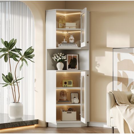 mobile contenitore angolare luce 45x45x166,5 bianco OKMYHOME (1/5)