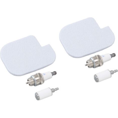 Kit d'entretien pour 2 tronçonneuses Compatible avec McCulloch CS360T CS400T CS420T Filtre à air et carburant Bougie -