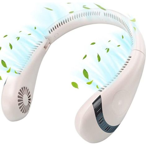 Ventilateur de cou portable pliable 3 vitesses ventilateur sans lame USB ventilateur de cou 5000 mAh rechargeable 360 ° flux d'air silencieux ventilateur de cou refroidisseur 1 pc (1/5)
