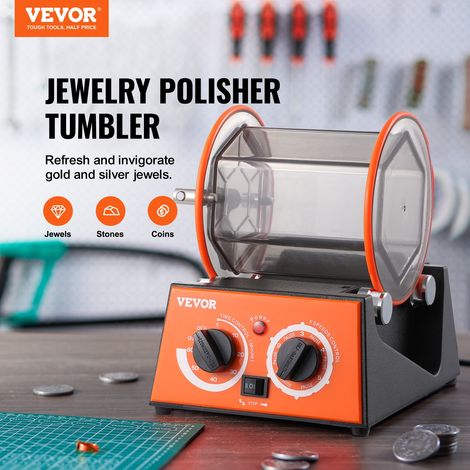 Polisseur de Bijoux 3 kg 45 W Machine de Polissage de Bijoux 5 Vitesses 0-60 mins Réglable Polisseuse à Tambour Rotative Action Bidirectionnel pour Polir Pierre Roche Fer Bijoutier Bijouterie (1/5)
