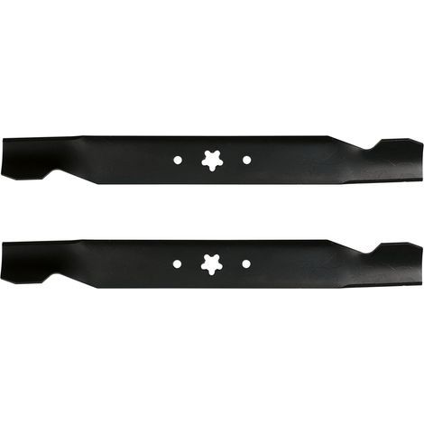2 - Lame de tondeuse - Accessoire de coupe - Fixation étoile 5 branches - Compatible Husqvarna et Jonsered - Acier trempé - Noir - 49x3,5cm