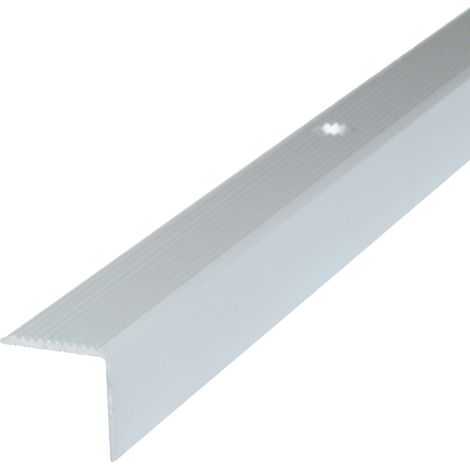 Treppenkantenprofil mit Befestigungsmaterial - 100cm x 42mm x 20mm Silber