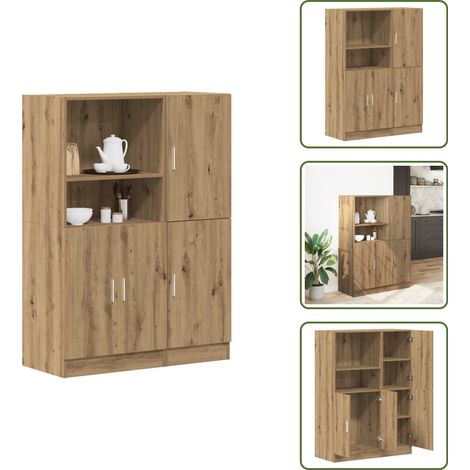 The Living Store Ensemble d'armoires de cuisine 2 pcs chêne artisanal - Meuble de cuisine (1/5)