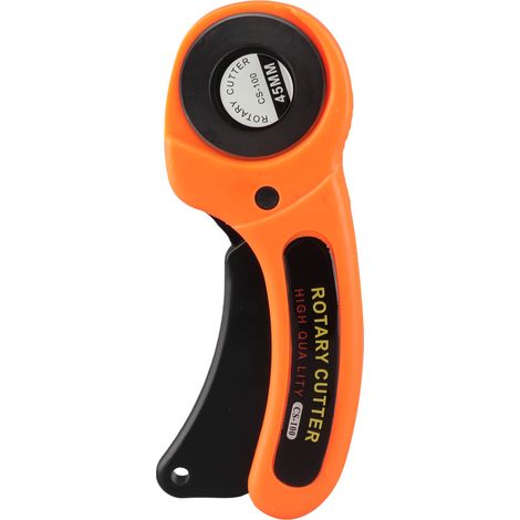 Cutter rotatif de couture de 45 mm avec verrouillage de sécurité, rouleau incisif pour tissus, caoutchouc et cuir.