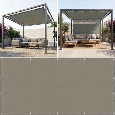 Voile d'ombrage rectangulaire imperméable - 1 x 2 m - Protection UV à 95 % - Pour jardin, piscine, terrasse et utilisation familiale - Gris clair (1/5)