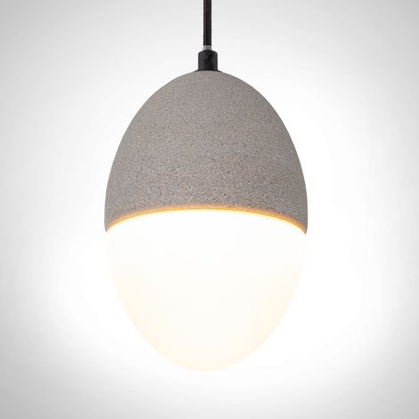 Paco Home Lampada a sospensione a , E27, per soggiorno, sala da pranzo, cucina, regolabile in altezza  Béton-gris pierre,  Senza illuminante