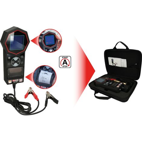 KS Tools 12V / 24V Digital-Batterie- und Ladesystemtester mit integriertem Drucker