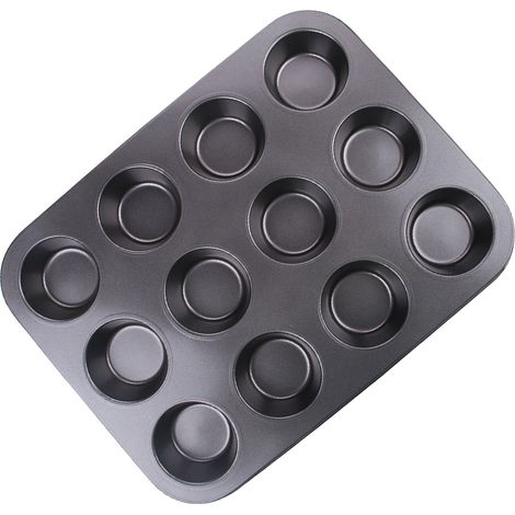 Cupcake-Form mit Antihaftbeschichtung (PTFE), rund, 12 Mulden, Kuchenform für die heimische Küche (1/5)