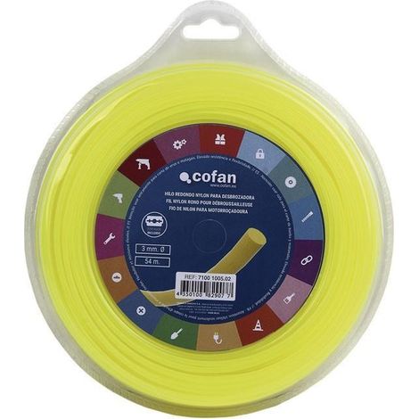 Hilo redondo de nylon para desbrozadora 54 m x 3 mm