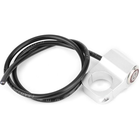 Guidon Interrupteur de Phare en Alliage d'Aluminium avec Témoin Lumineux Rouge LED Pièces de Moto Modification 25mm (1/5)