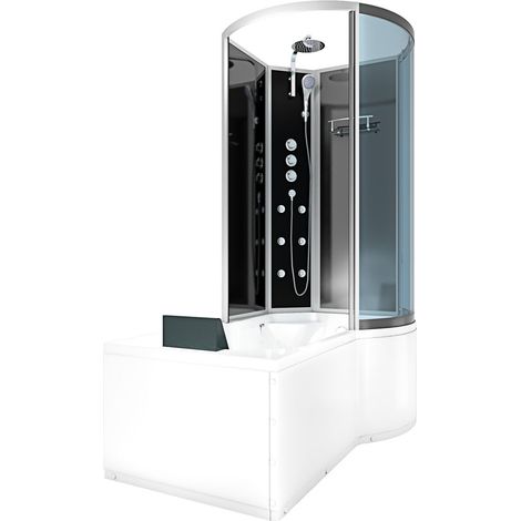 Kombination Badewanne Dusche K50-L32 Duschtempel 170x100 cm (1/5)