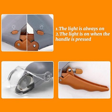 Coupe-ongles pour chats et chiens avec lumière LED, poignée ergonomique antidérapante et coupe rapide. (1/4)