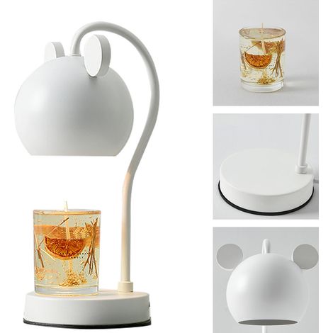 Lampe chauffe-bougie parfumée, réglable et dimmable, en fer, moderne et élégante, pour bureau, prise européenne, blanche.