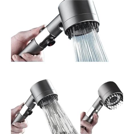 Pommeau de Douche Haute Pression, Douchette Douche Salle de Bain 4 Modes Réglable, Anti Calcaire Douchette Massant avec Stop Eau, Pommeau de Douche (1/5)