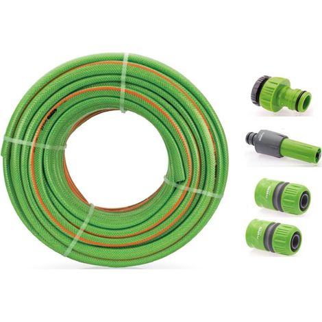 Tuyau arrosage Tressé 50 mètres diam 25mm 1"+ 4 Accessoires Diam 25mm Complet VITO