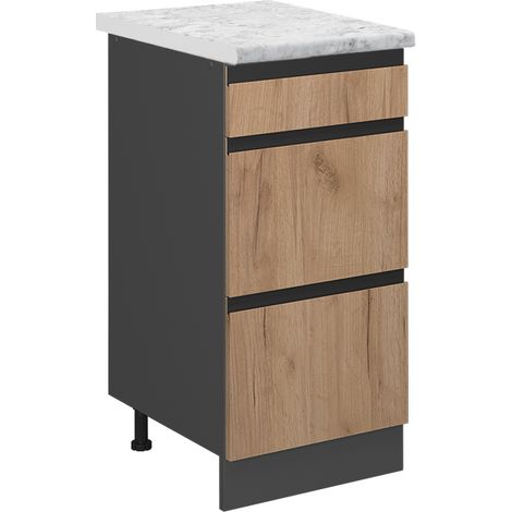 Mueble bajo de cocina R-Line, Roble dorado, 40 cm ET Mármol, Vicco (1/5)