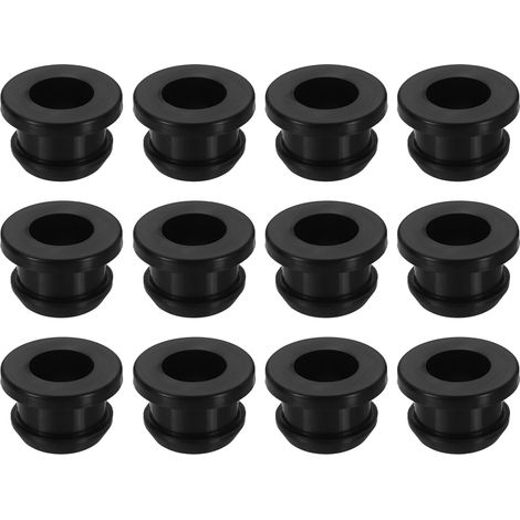 12pcs Bouchons de Trou en Silicone, Passe Fils Électrique Câble en Caoutchouc pour Trou de 10mm, Joint Œillet Protection Fil 4.5mm Diamètre pour Prise Sortie Câble, Noir (1/5)