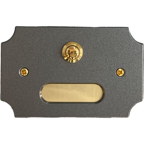 Pulsante Campanello grafite antracite esterno porta nome scatola 503 80x125 p611-g