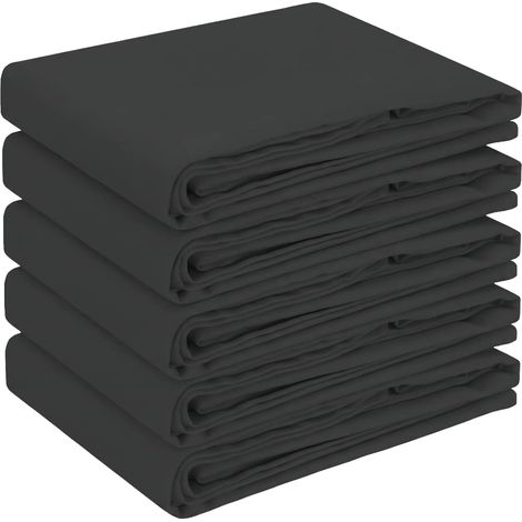 Tela para Mesa 5 uds. Gris oscuro 140 x 180 cm Poliéster vidaXL