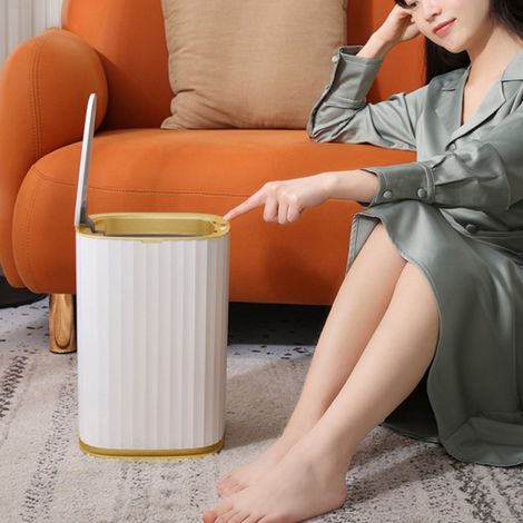 Poubelle Intelligente Étanche avec Capteur pour Cuisine et Salle de Bain, Grande Capacité pour Bureau et Chambre