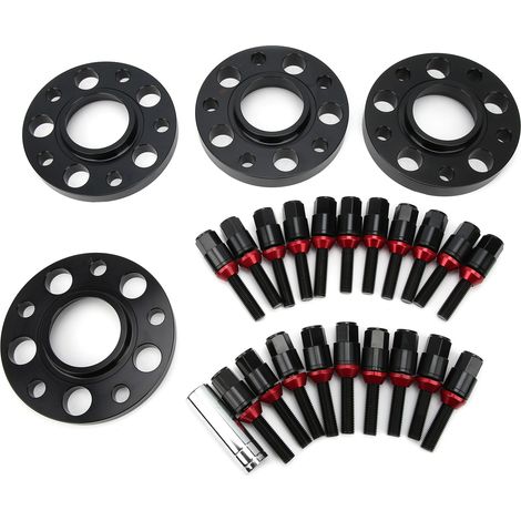 Entretoises de roue centrées sur le moyeu M12x1, 5, Kit décalé avec boulons de cosse, accessoire adapté pour les séries 1 3 5 6 7 E82 E30 E36 E60noir (1/5)